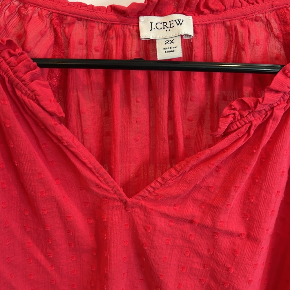 J. Crew Women’s 2X Red Blouse - Picture 4 of 13